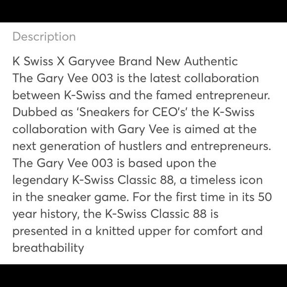 K -SWISS GARY VEE  7.5 - Picture 6 of 6